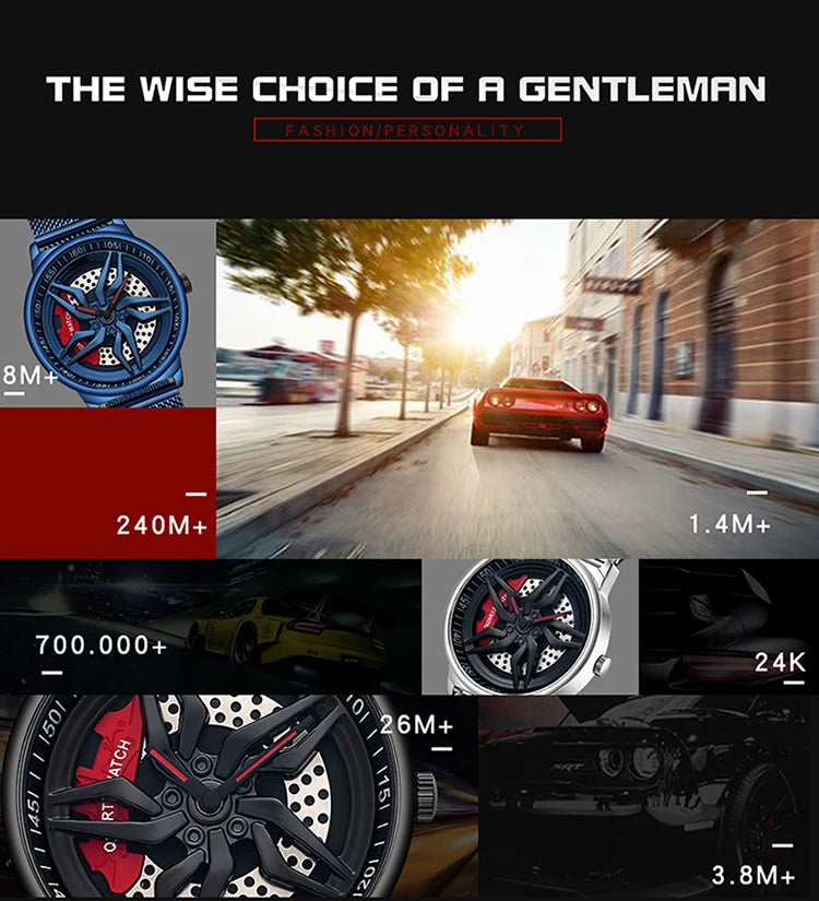 montre hommes a cadran rotatif/étanche