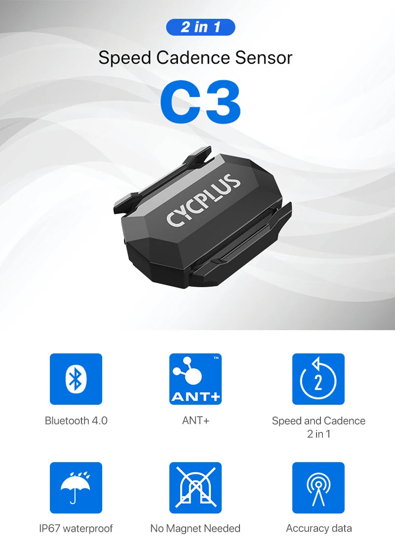 CYCPLUS-Capteur de vitesse compteur de vitesse, ANT + s'adapte sur différent garmin