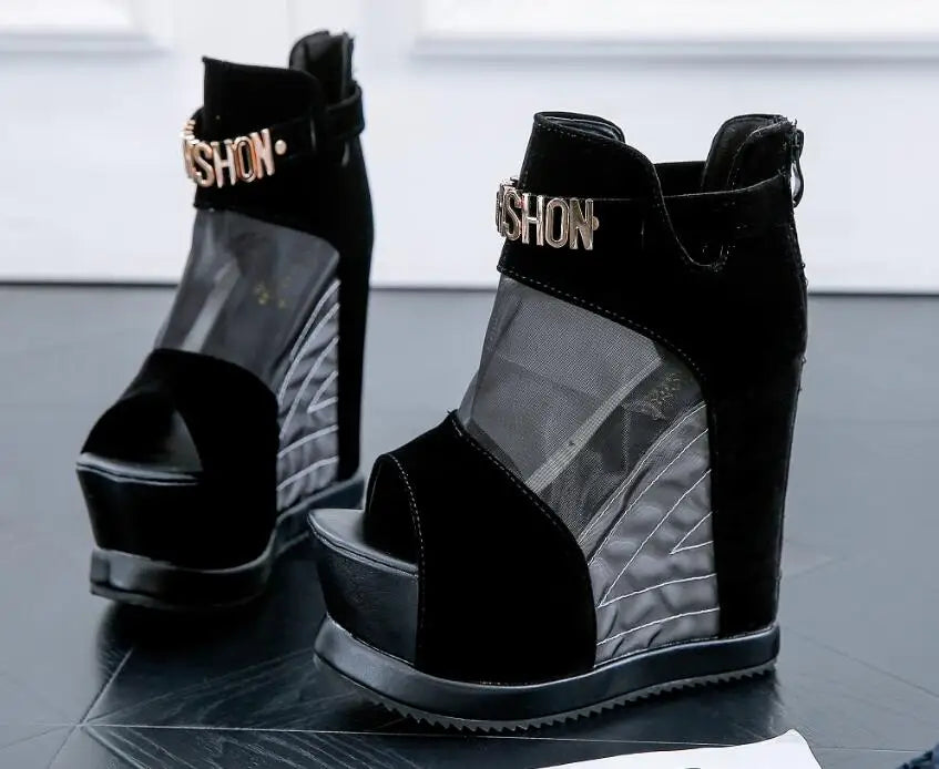 chaussures compensées a talon haut mode femme