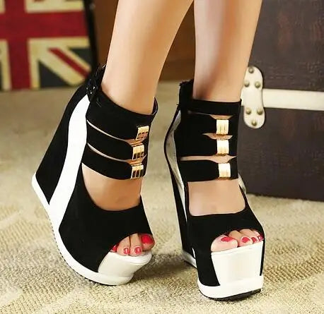 chaussures compensées a talon haut mode femme