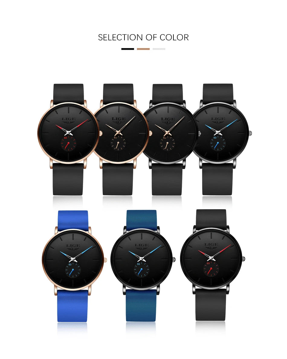 LIGE mode sport luxe hommes montres haut de gamme étanche