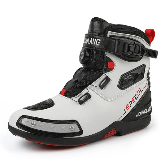 botte de moto taille basse en cuir et protection de sécurité
