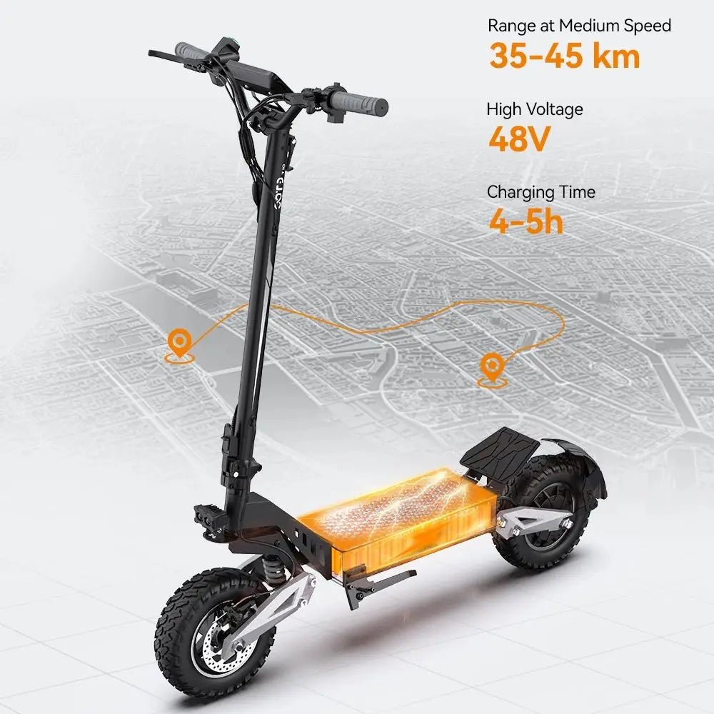 E-scooter de ville avec pneus tout terrain 900W 48V 13AH
