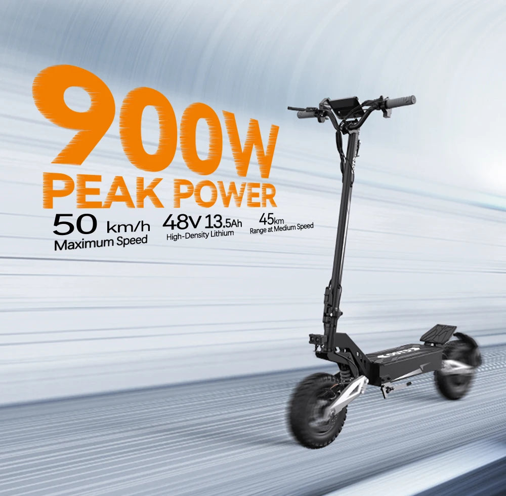 E-scooter de ville avec pneus tout terrain 900W 48V 13AH