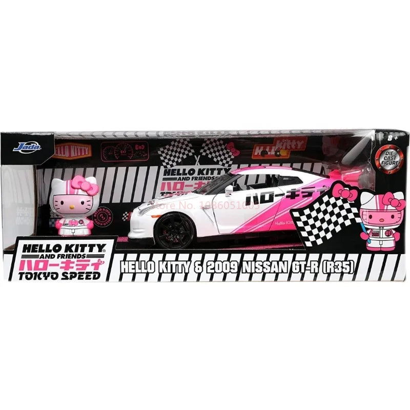 coffret collector Hello Kitty figurine nissan GTR R34 custom couleur rose / blanc