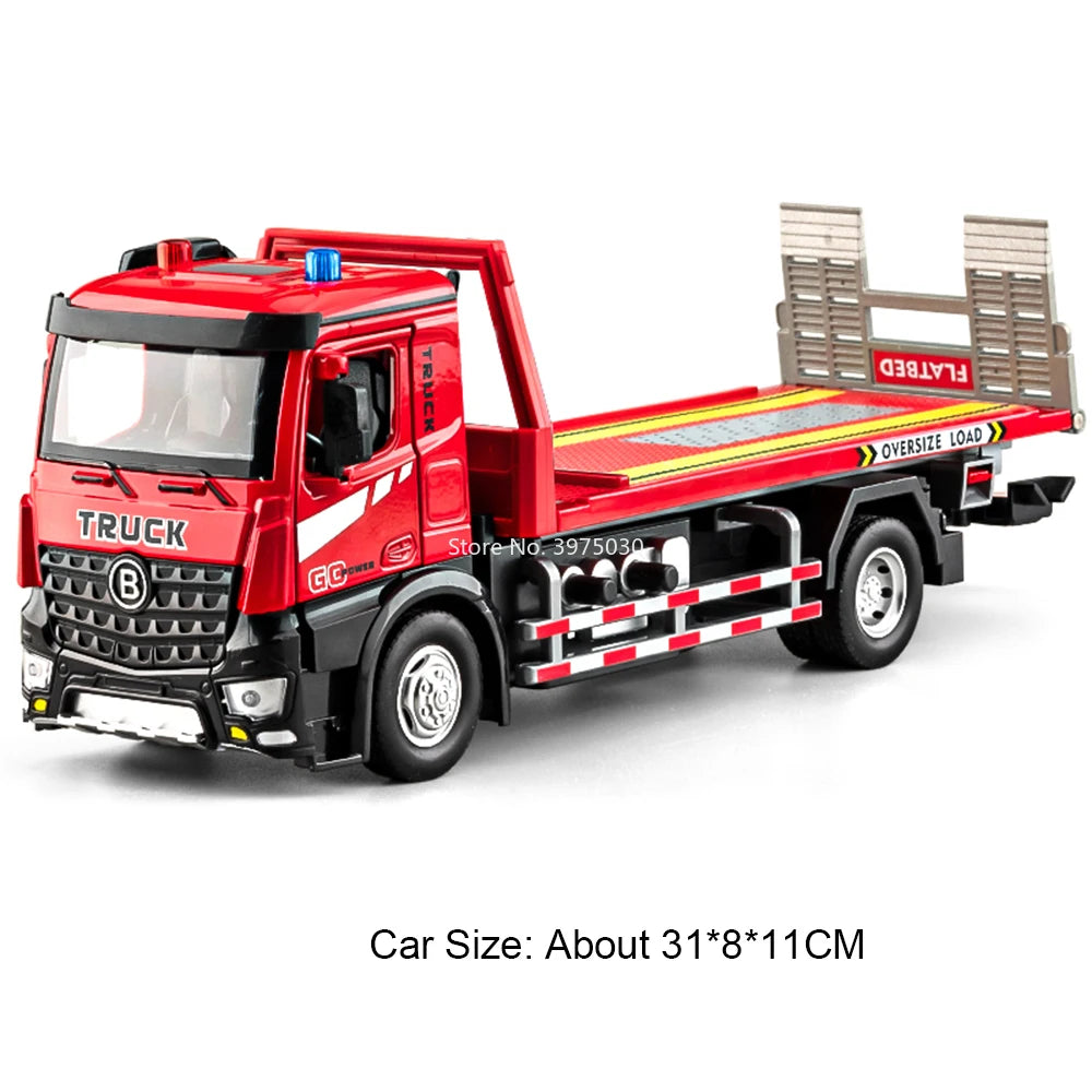 camion de dépannage au 1/24 en acier avec plateau arrière électrique/son et lumière