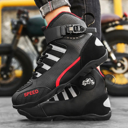Bottes de moto pour hommes, chaussures de moto