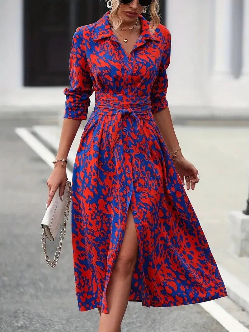 robe a manche longue décontracté style américaine