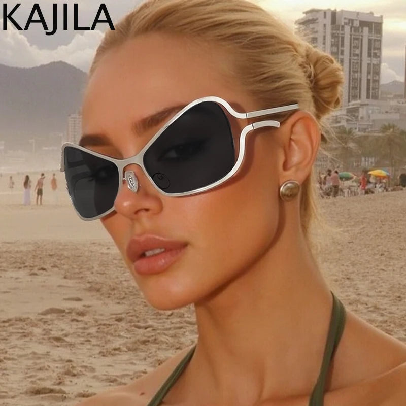 🔥 Stock Limité - Lunettes Cat Eye Shield Y2K Luxe | Parfaites avec Bikini & Tankini Plage