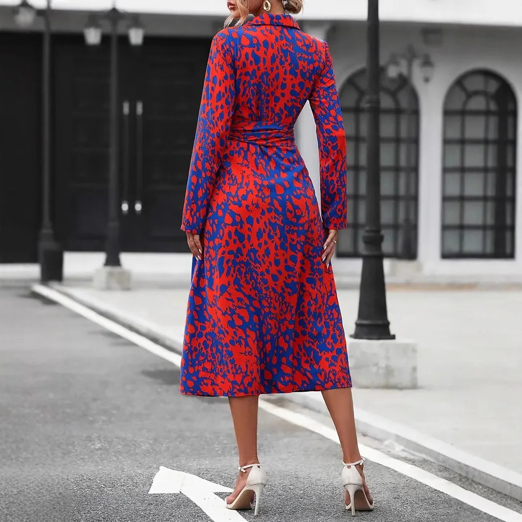 robe a manche longue décontracté style américaine