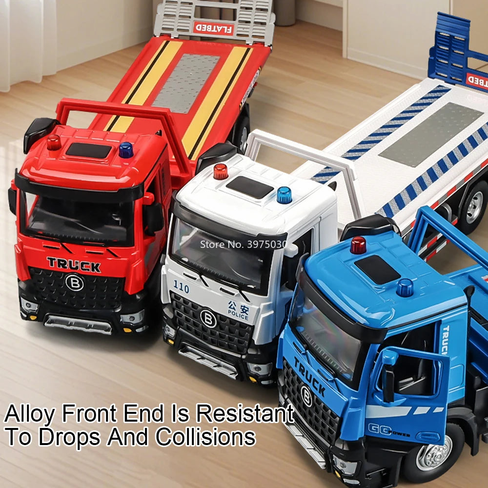 camion de dépannage au 1/24 en acier avec plateau arrière électrique/son et lumière