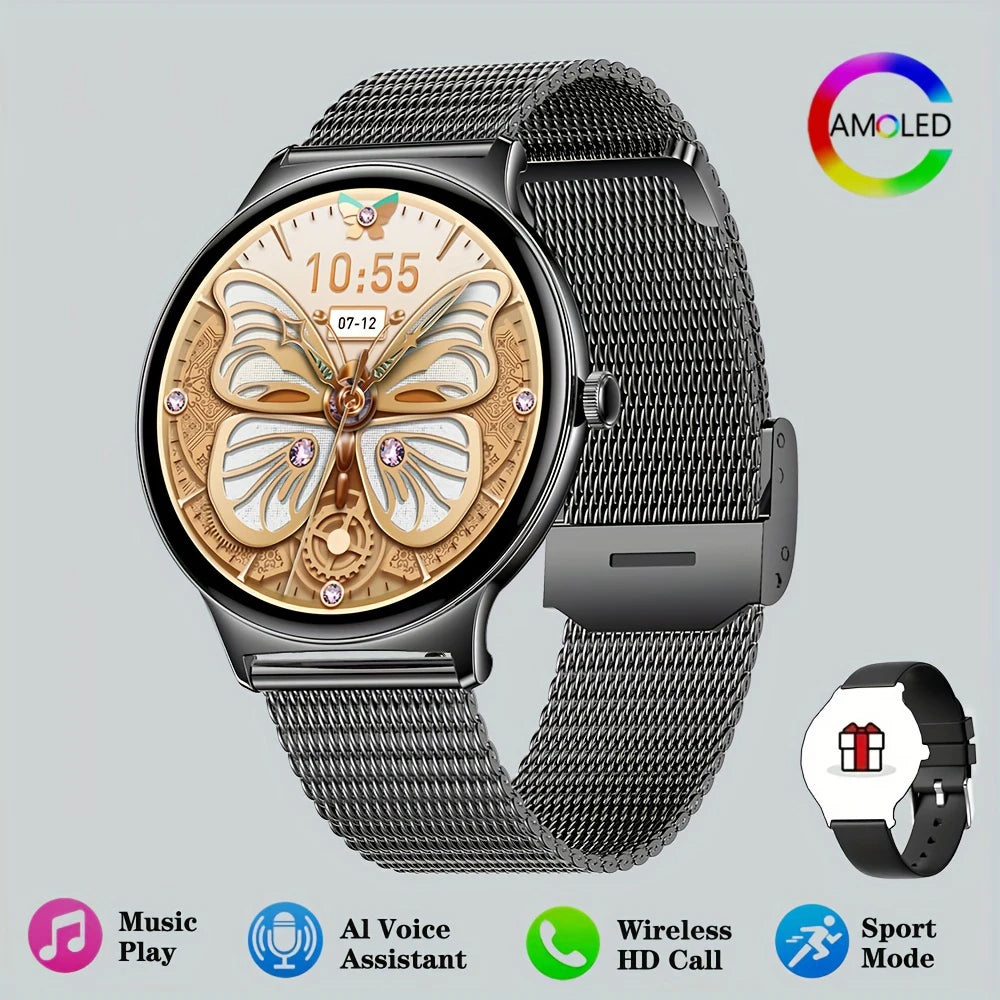 Montre Connectée Femme V89 Ultra-Fine 1.43" - Smartwatch Élégante Bluetooth IP68
