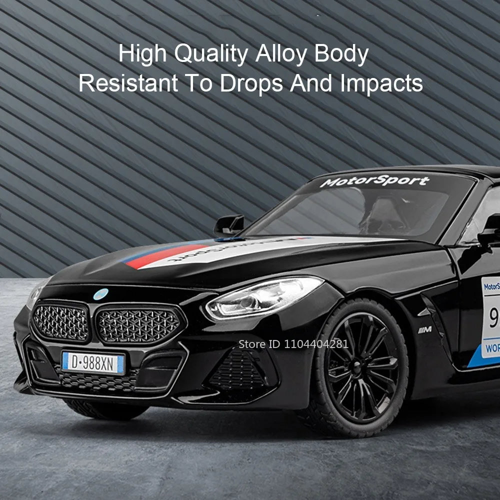 Modèle Voiture Sport Alliage Z4 I8 1:22 - Portes Ouvertes Son Lumière Rétractable - MONASTORESHOP.COM