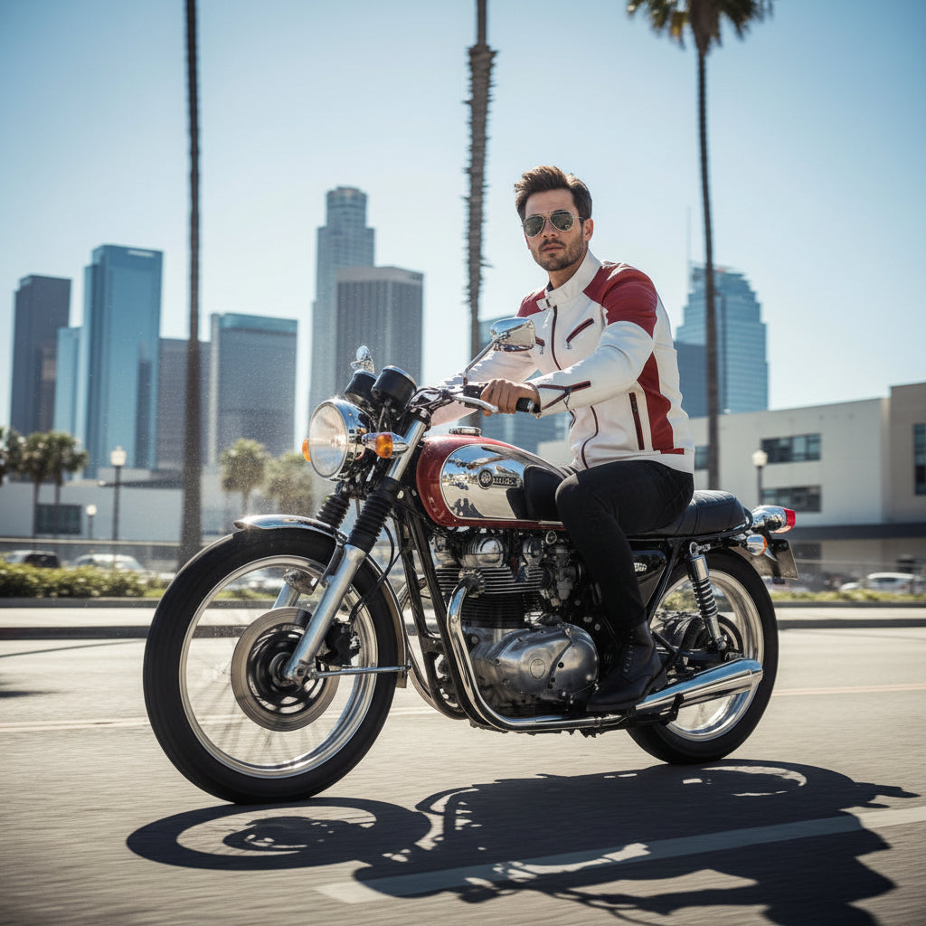 Veste motard en simili cuir PU homme, patchwork sombre, fermeture zippée