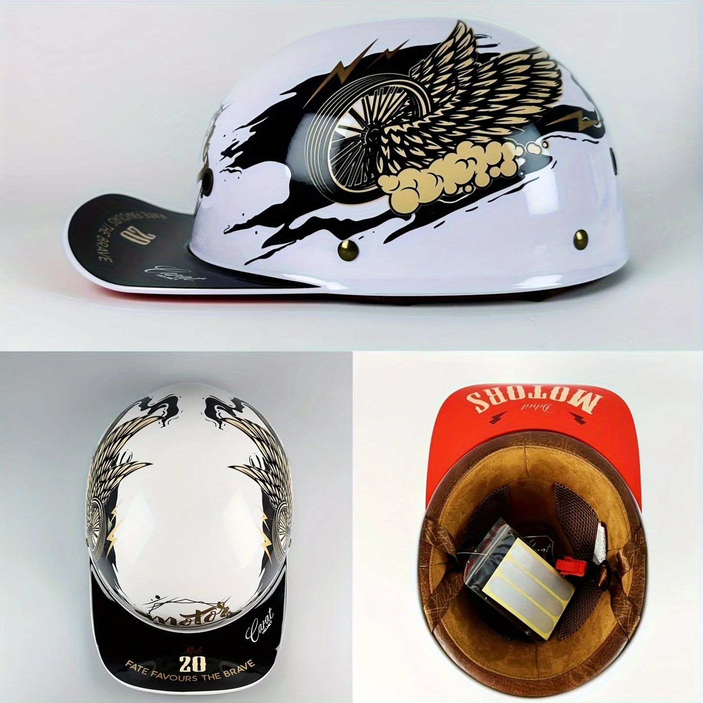casque retro façon casquette de baseball pour harley/indian ou moto vintage