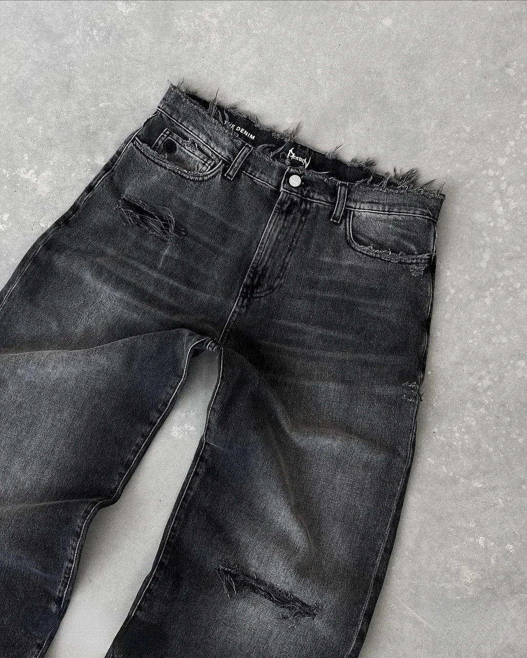 pour hommes, pantalon Denim délavé