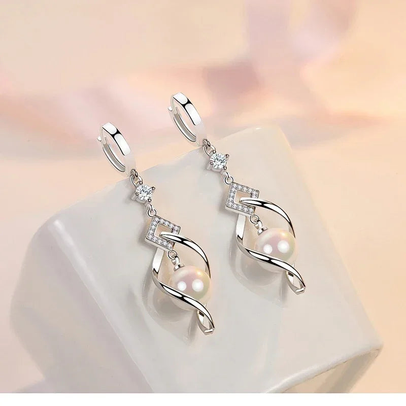 boucles d'oreilles en perles naturelles pour femmes