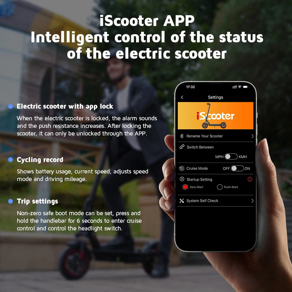 IScooter- Électrique Pliable i10 adulte, Autonomie Maximale de 45km, 650W, 15Ah, 10 Pouces