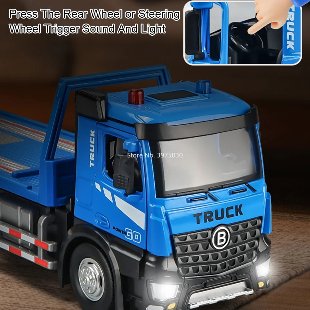 camion de dépannage au 1/24 en acier avec plateau arrière électrique/son et lumière