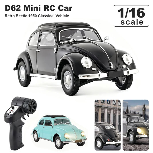 Voiture RC Coccinelle Rétro 1/16 - Modèle Télécommandé Vintage D62mini