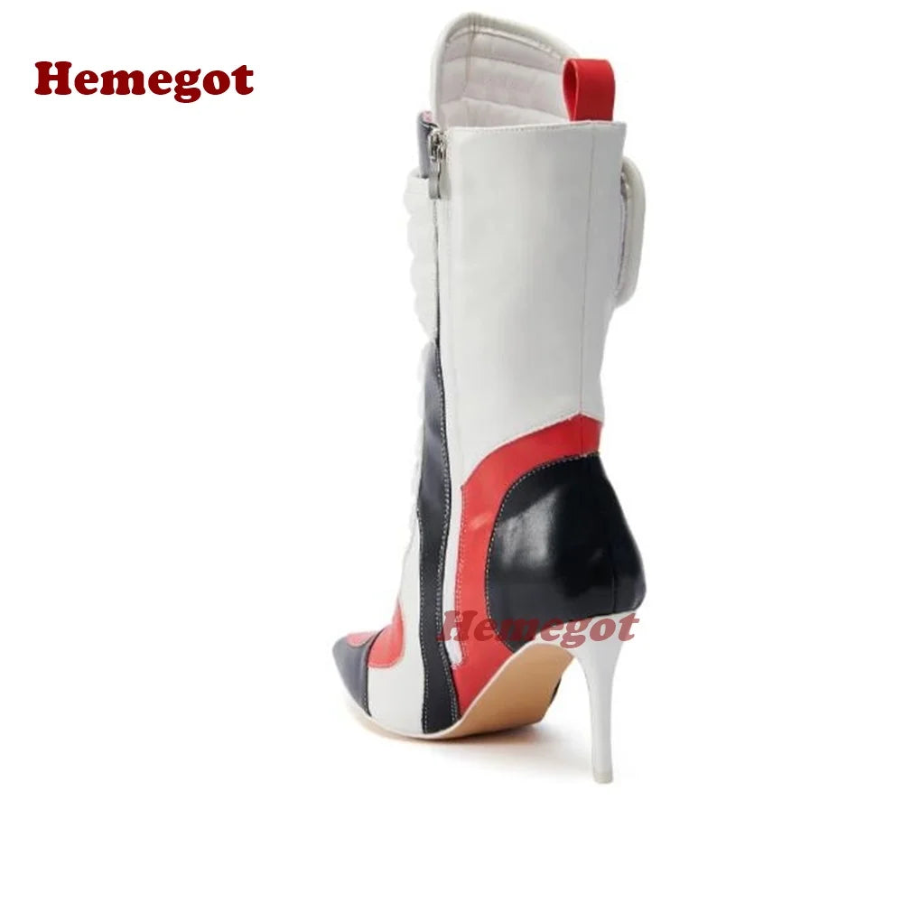 Bottes Moto Femme Cuir - Talons Aiguilles Bout Pointu - Style Rock Élégant - MONASTORESHOP.COM