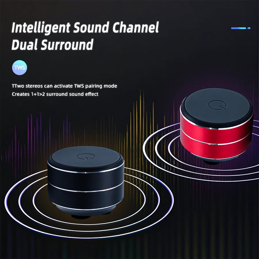 Mini haut-parleur  sans fil, Bluetooth, Portable, en métal