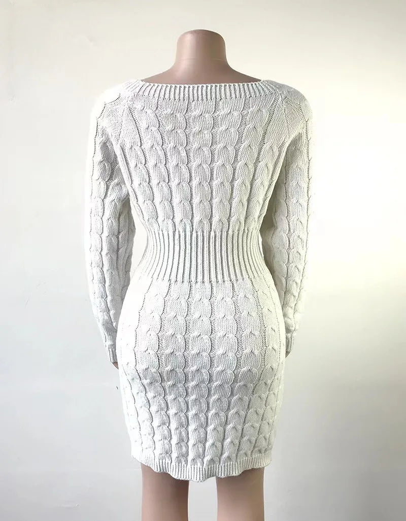 Robe Pull Courte Femme Épaule Dénudée – Coupe Ample Manches Ballon Style Décontracté