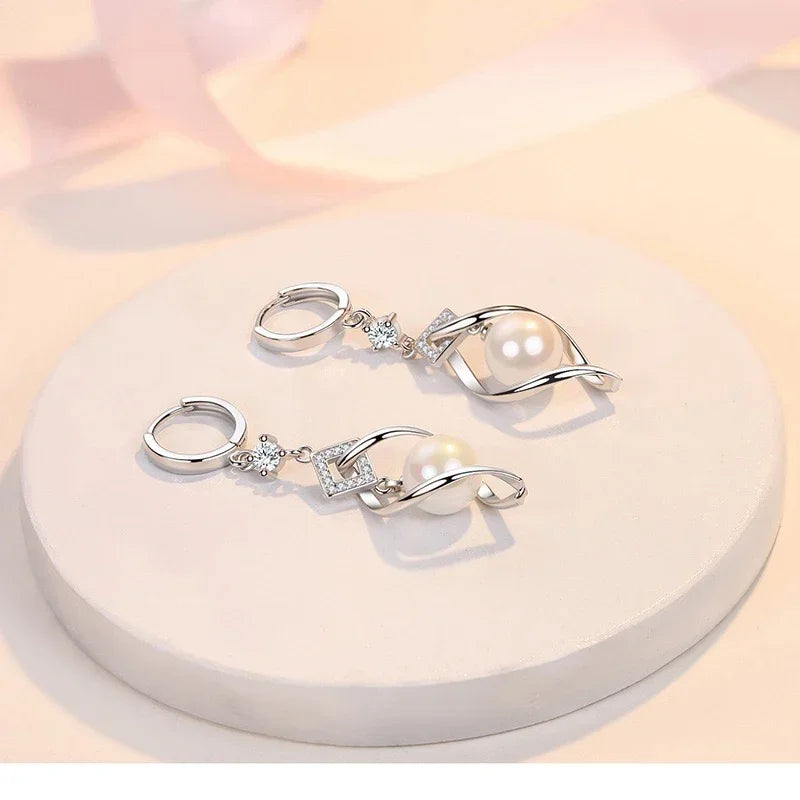 boucles d'oreilles en perles naturelles pour femmes