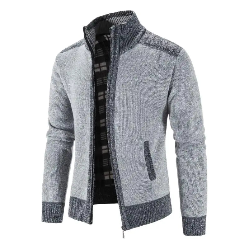 Veste Patchwork Homme Hiver - Cardigan Zippé Tendance | MONASTORESHOP.COM