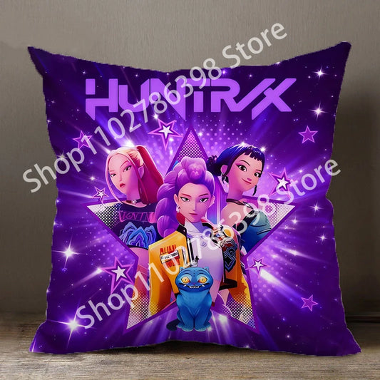 K Pop Demon Hunters – taie d'oreiller mignonne pour filles, 45x45CM