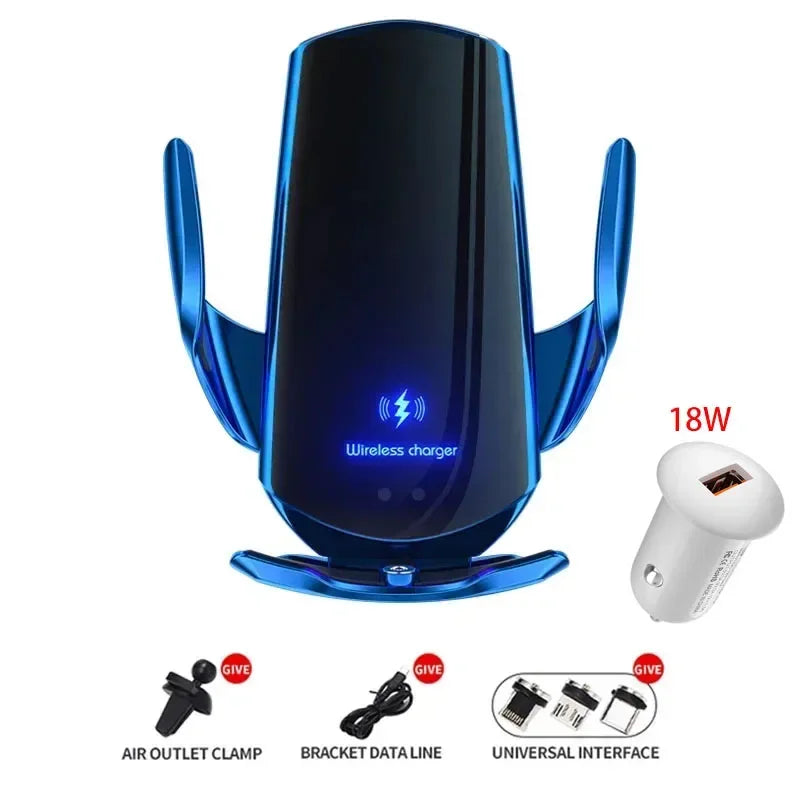 Chargeur sans fil  pour voiture, support de téléphone automatique