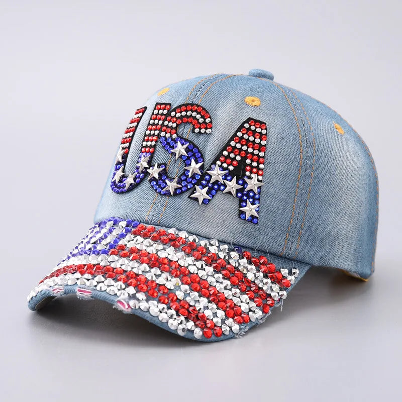 Casquette de Baseball en strass, pour femmes /hommes