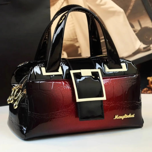 Sac à Main Femme Cuir Souple Motif Crocodile - Boston Multicouche Premium