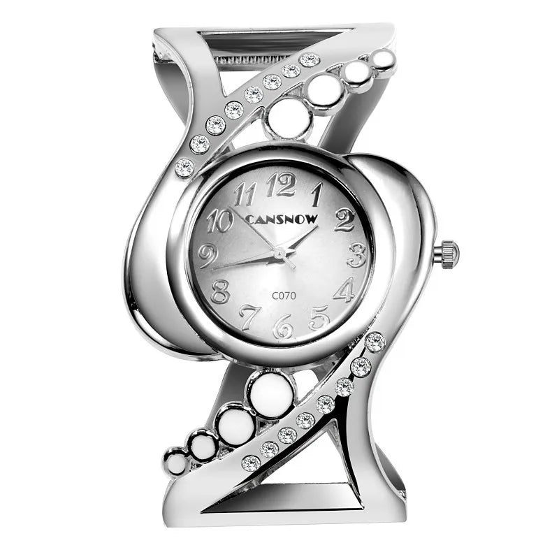 Montre Bracelet Femme Quartz Cristaux Acier Inoxydable
