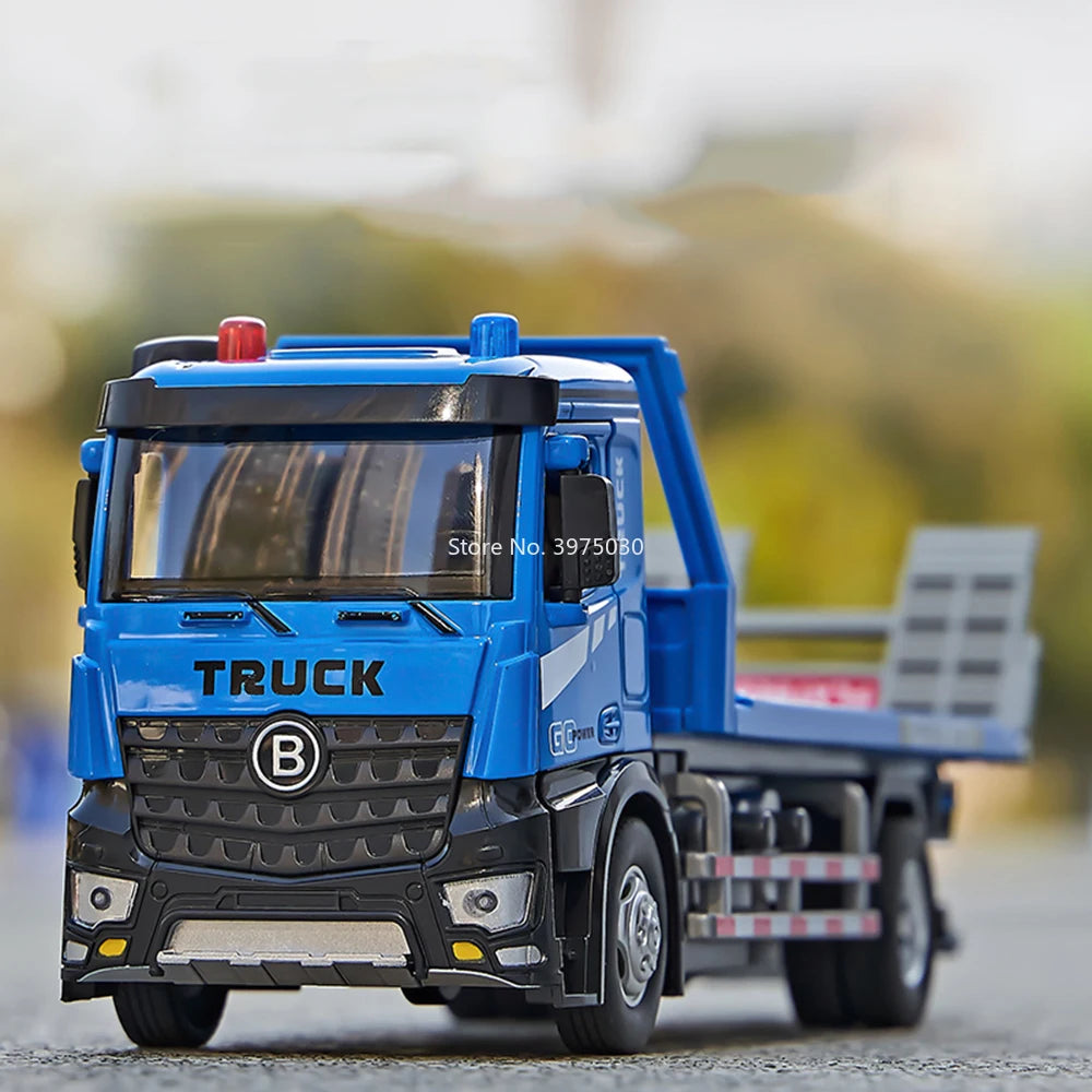 camion de dépannage au 1/24 en acier avec plateau arrière électrique/son et lumière