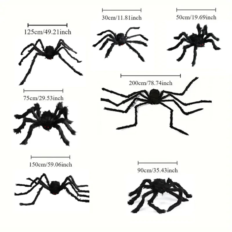 grande araignée en peluche déco pour halloween