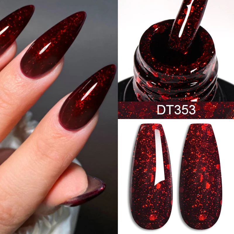 vernis a ongle rouge cristal pour femmes chic