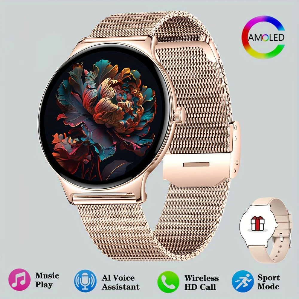 Montre Connectée Femme V89 Ultra-Fine 1.43" - Smartwatch Élégante Bluetooth IP68