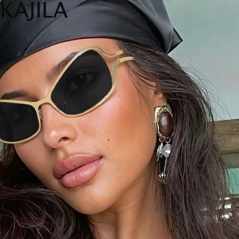 🔥 Stock Limité - Lunettes Cat Eye Shield Y2K Luxe | Parfaites avec Bikini & Tankini Plage