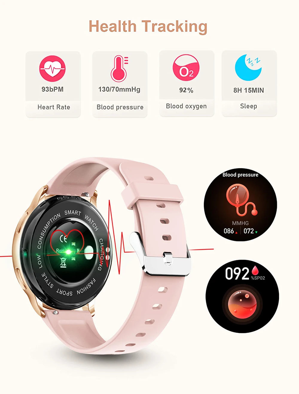Montre Intelligente Bluetooth Appel Y22 - Cadran Personnalisé Fitness Fréquence Cardiaque - MONASTORESHOP.COM