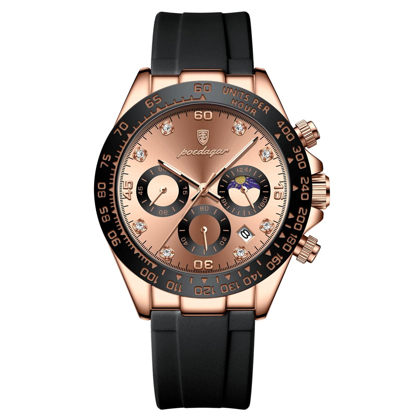 Montre Chronographe Homme POEDAGAR Luxe - Quartz Étanche Militaire 8 Couleurs
