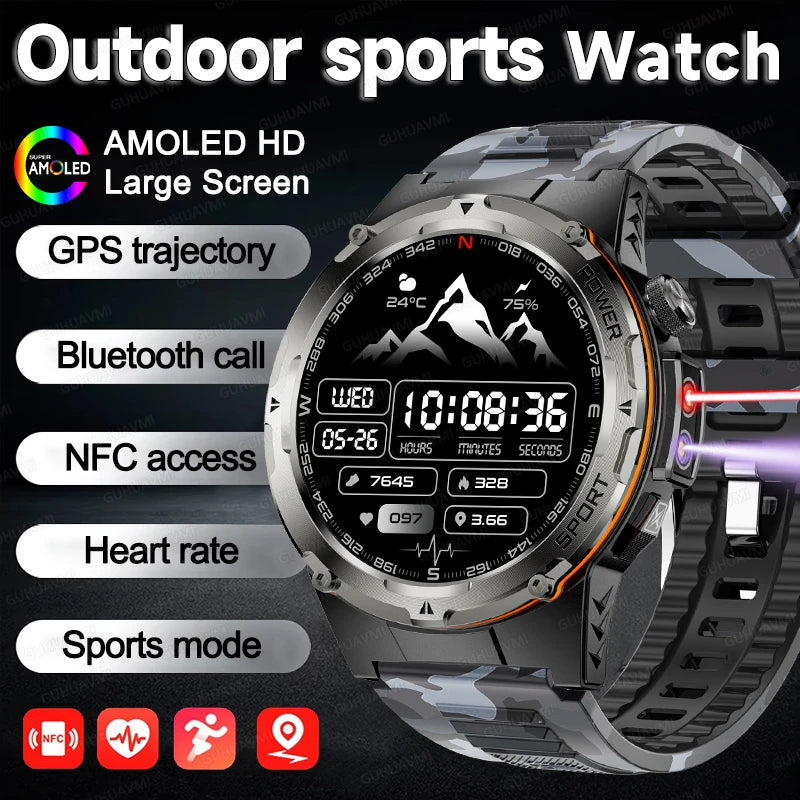 Montre Intelligente GPS Homme Sport 2025 - 500mAh NFC HD Appel IP68 Étanche - MONASTORESHOP.COM