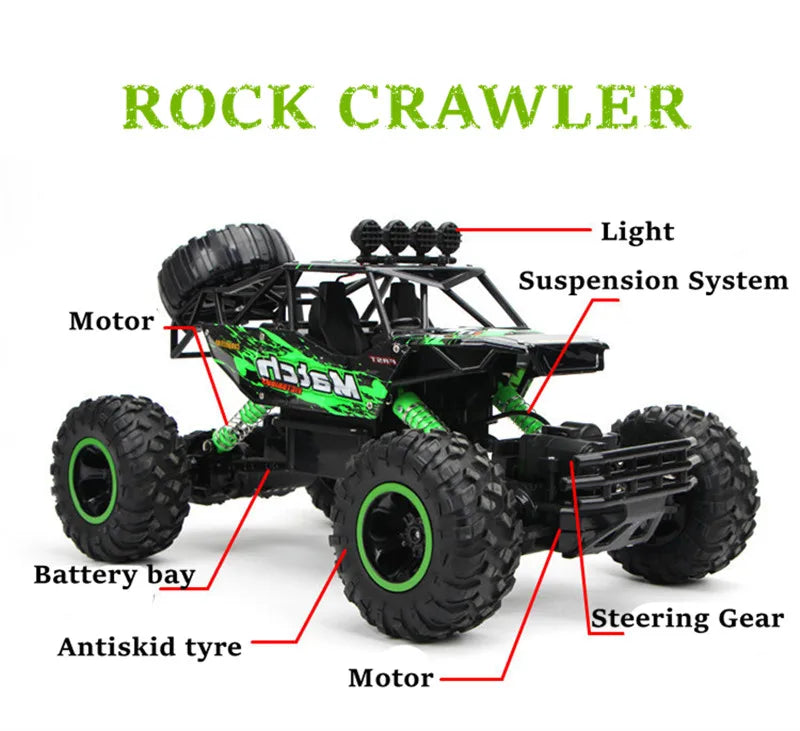 Voiture RC Buggy Tout-Terrain 1:12 LED 4WD Télécommandée Enfants - MONASTORESHOP.COM