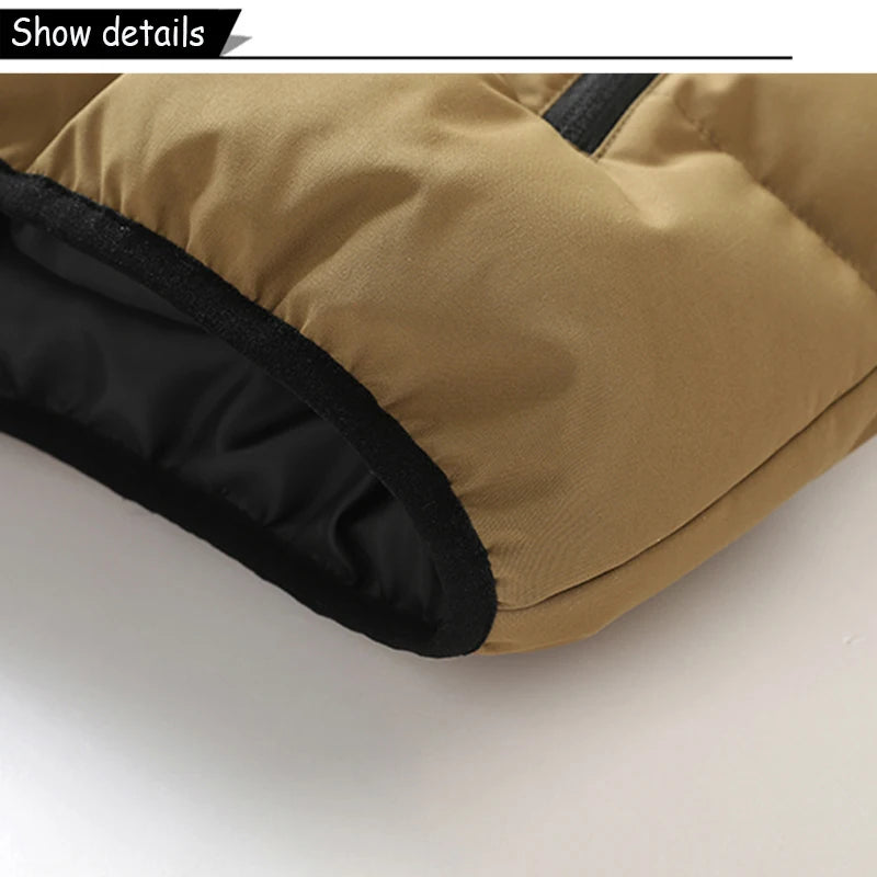 Gilet sans manches beige avec ourlet épais et bordure noire aux extrémités
