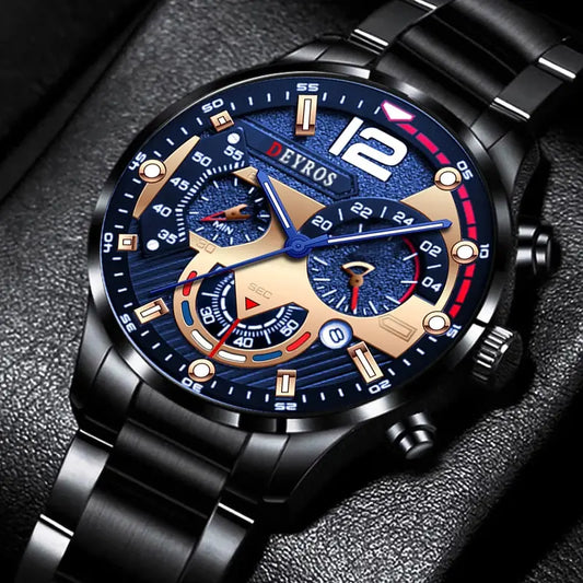 montre homme style luxe fashion avec cadran lumineux