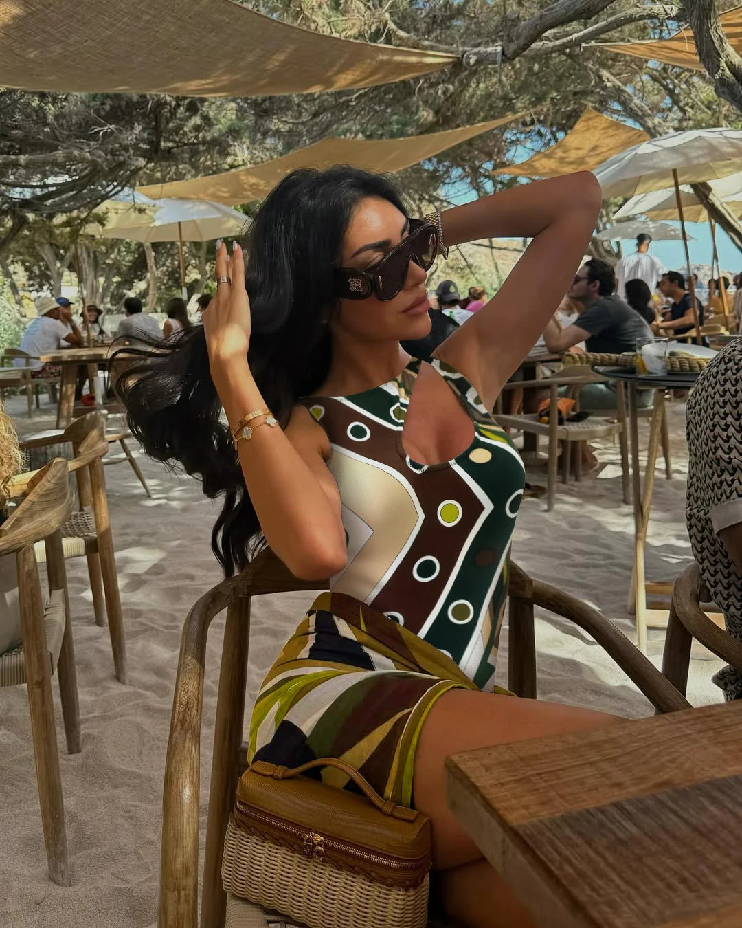 Maillot de Bain Une Pièce Évidé Géométrique - Design Luxe Sexy - Cut-Out Tendance