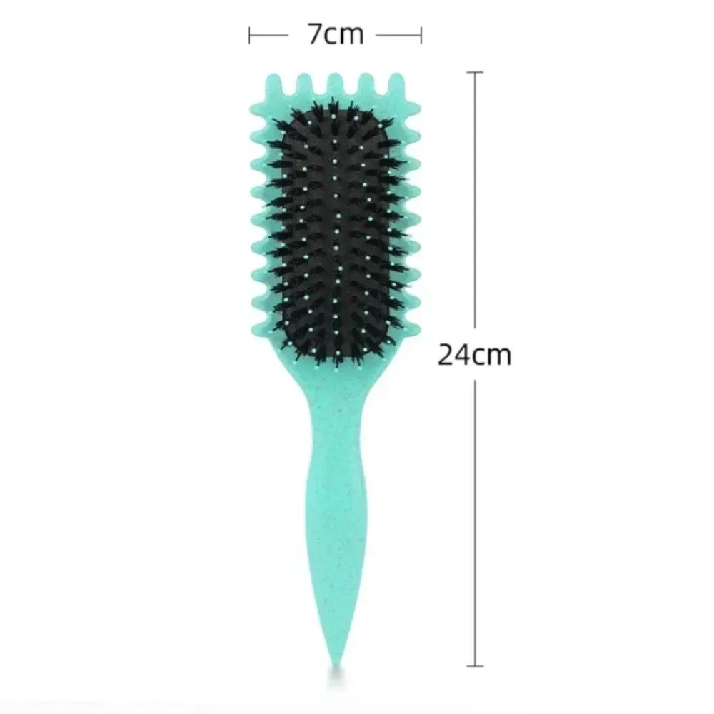 brosse colorée pour cheveux bouclée
