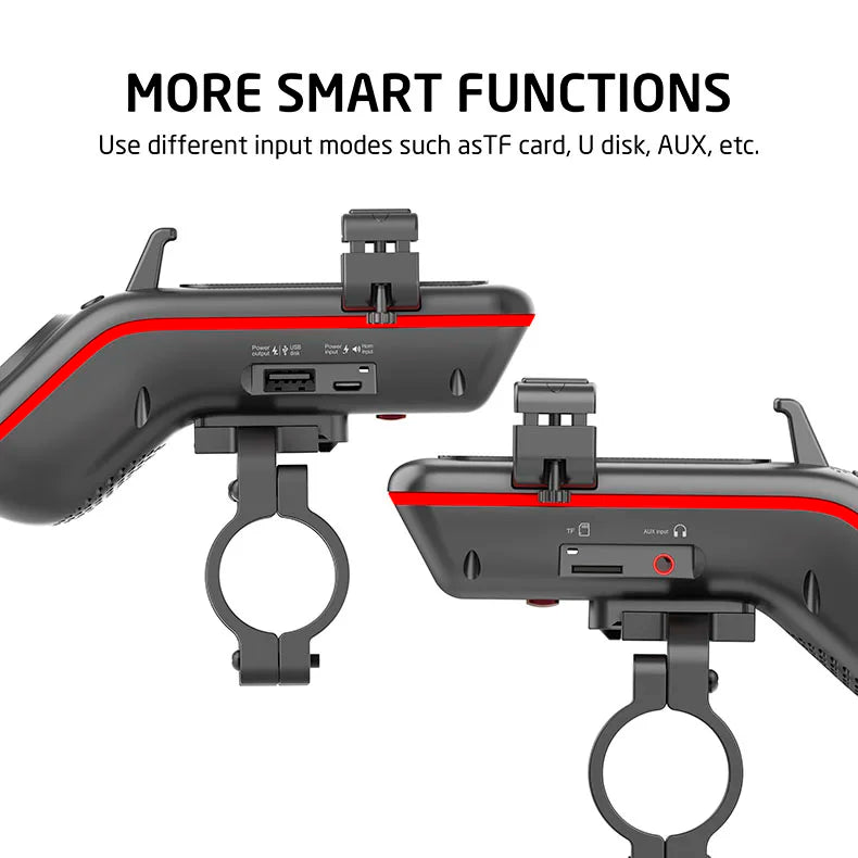 Lumière de Vélo Multifonction 10 en 1 avec Batterie 5000mAh - Support Téléphone, Haut-Parleur Bluetooth et Cloche Intégrée