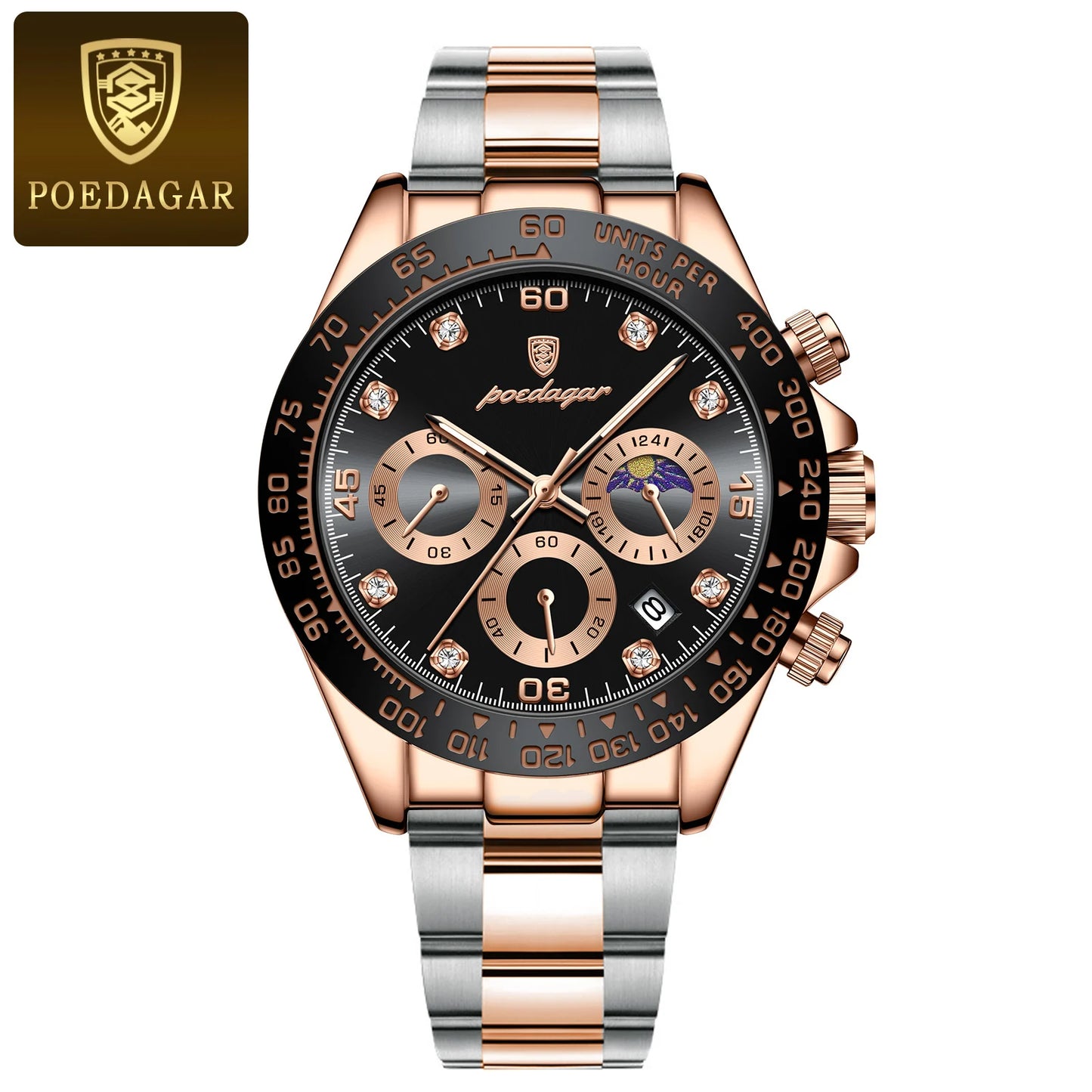 Montre Chronographe Homme POEDAGAR Luxe - Quartz Étanche Militaire 8 Couleurs