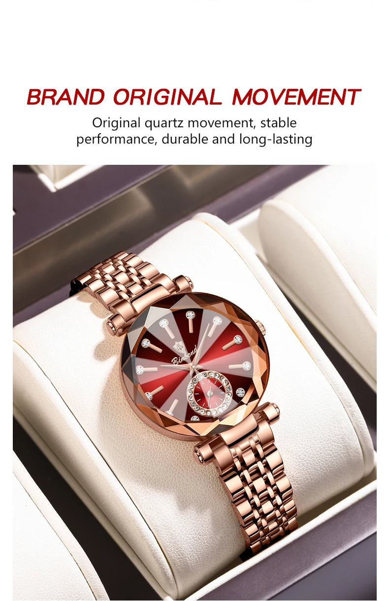 Montre Femme Élégante Cœur de l'Océan - Quartz Diamants Étanche Lumineuse